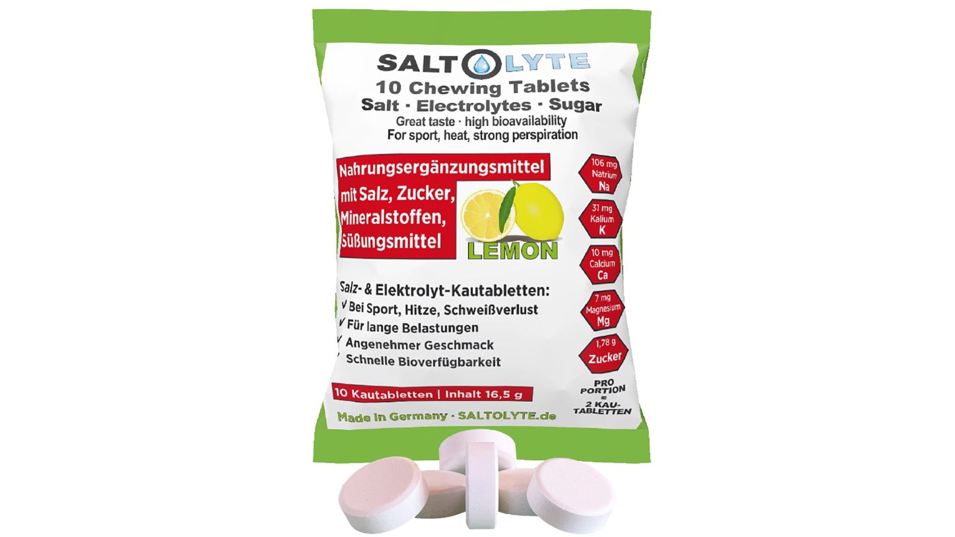 Saltolyte näritavad soolatabletid (10 tk) sidrun
