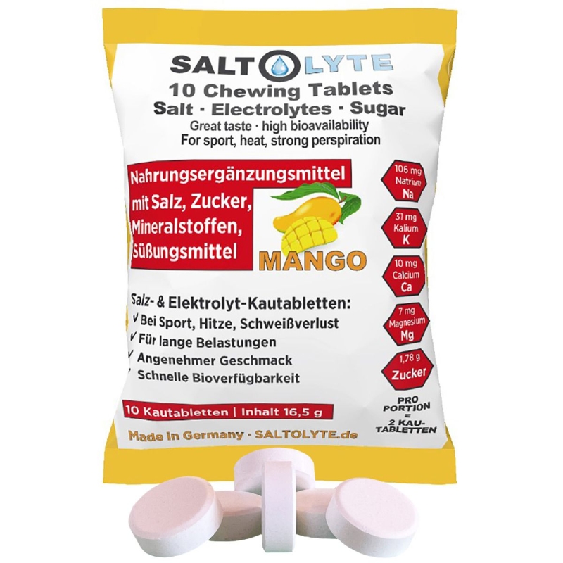 Saltolyte näritavad mango maitselised soolatabletid (10 tk. pakis)