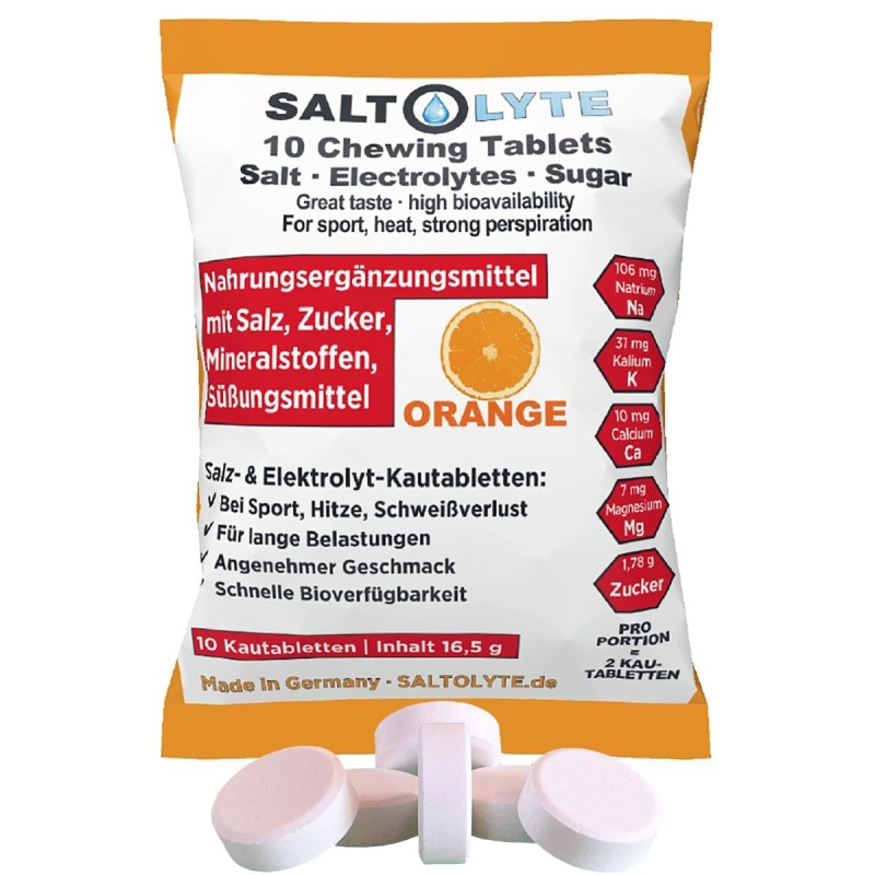 Saltolyte näritavad soolatabletid (10 tk) apelsin