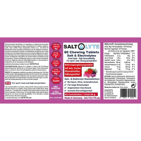 Saltolyte näritavad soolatabletid (60 tk) marja