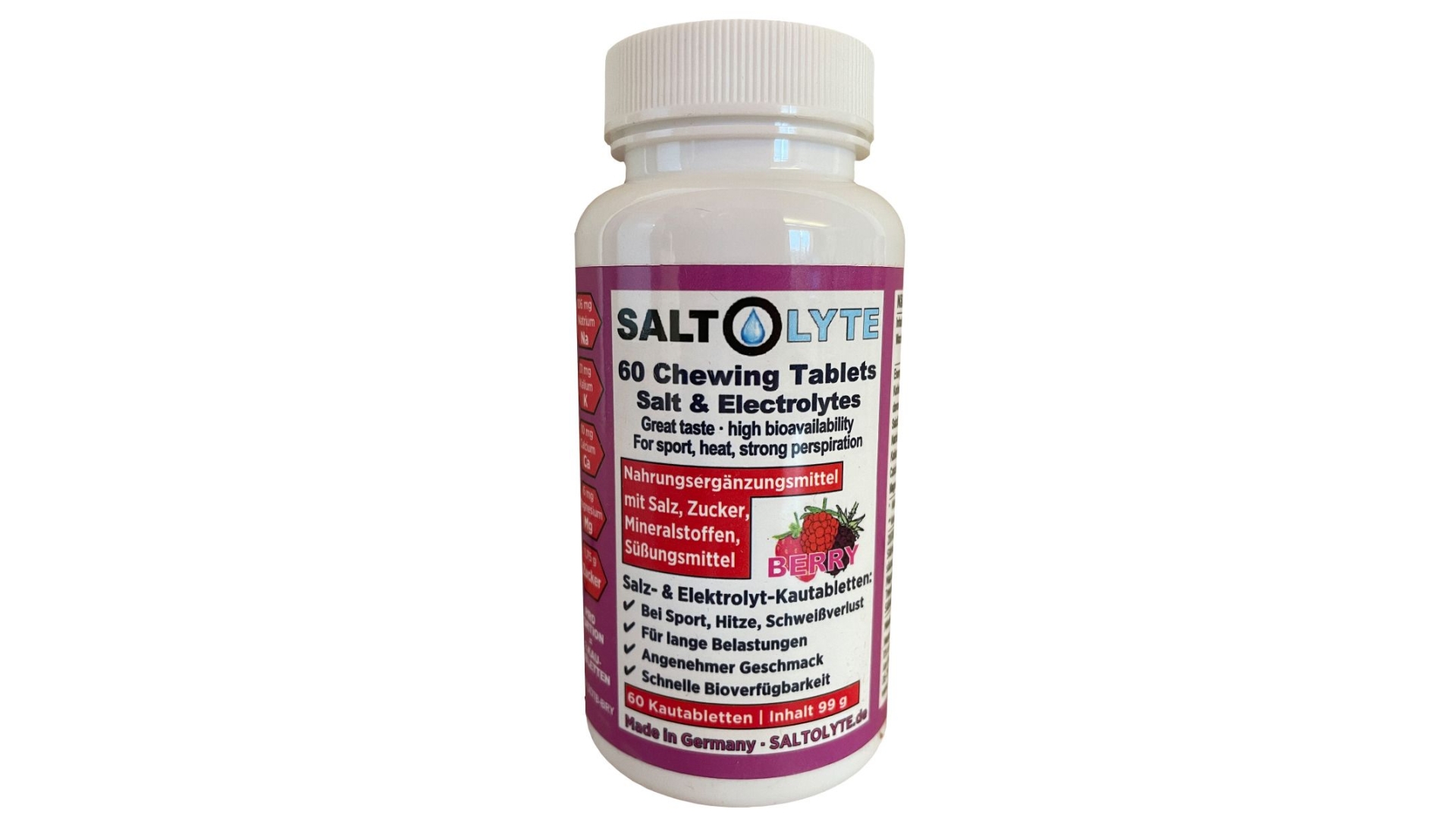 Saltolyte Chewable Salt Tablets (60 tablets) berry